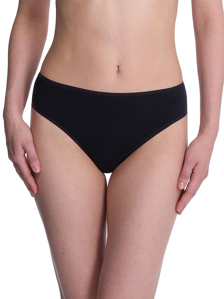 Women's Bliss Bare Cotton Thong - Black - Size XS