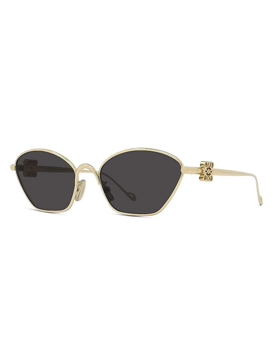 Women's Anagram 57MM Cat-Eye Sunglasses - Dark Grey Gold