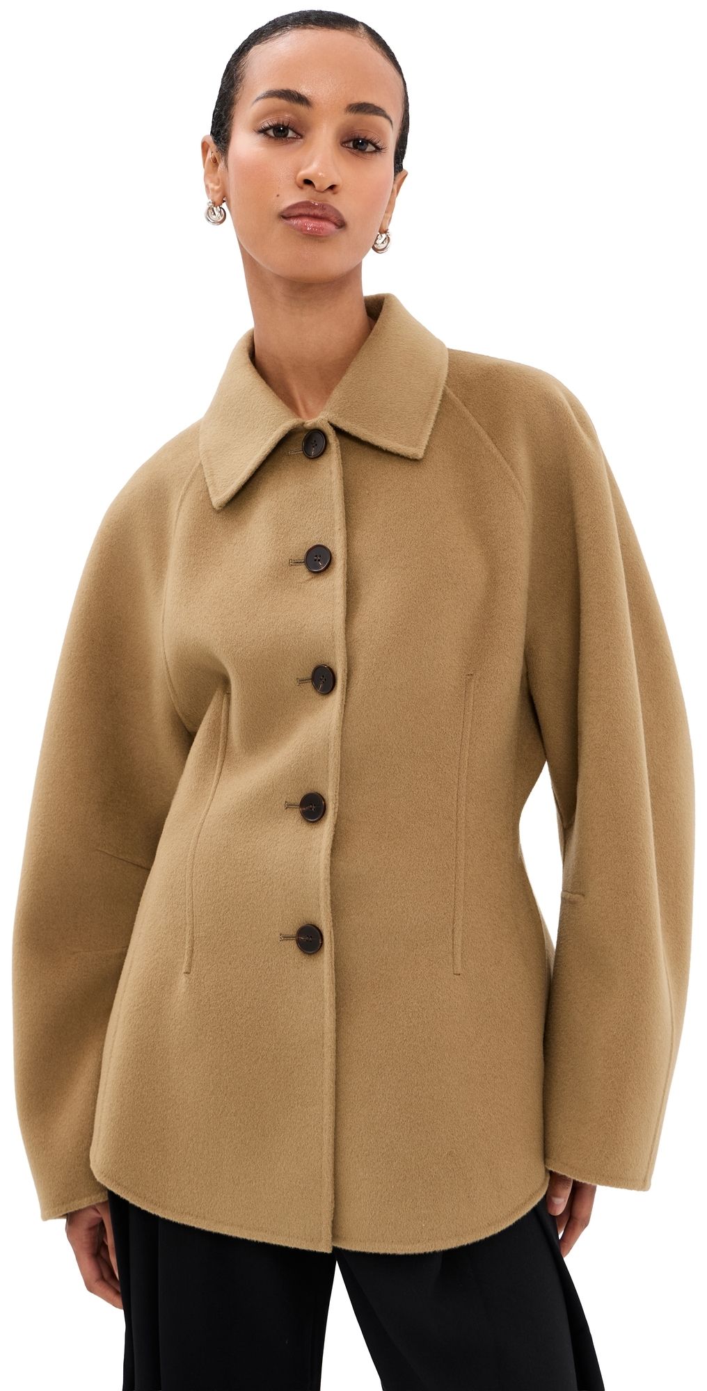 Róhe Double-Faced Sculptural Jacket Camel 40