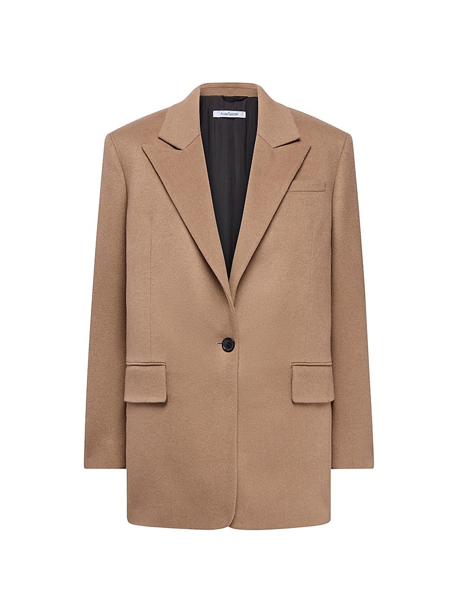 Women's Tailored Cashmere Jacket - Camel - Size 10