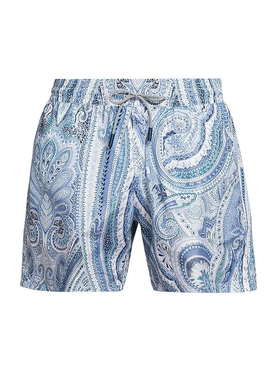 Men's Roma Paisley Swim Trunks - Stampa Bianco - Size XL