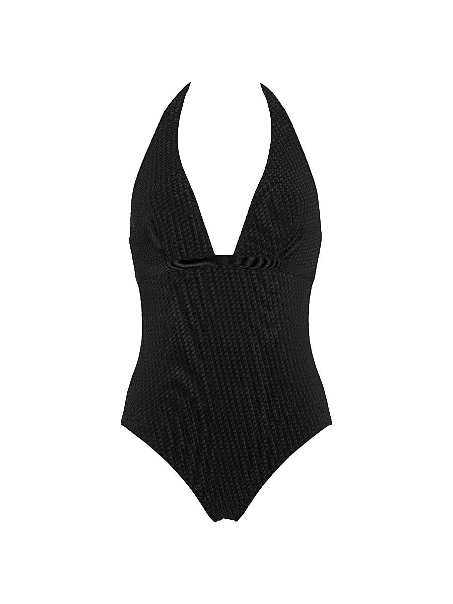 Women's Paillette One-Piece Swimsuit - Black - Size 8