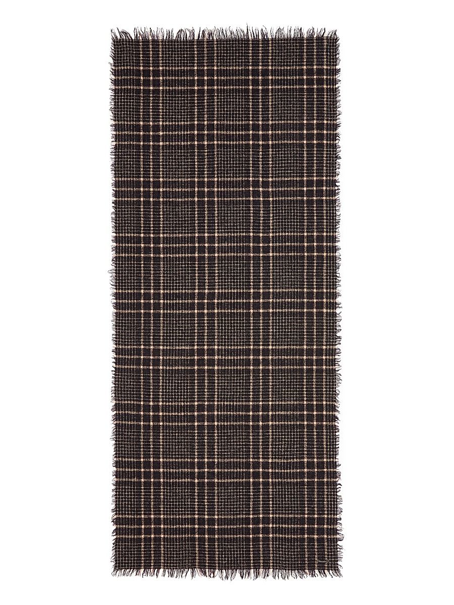 Women's New Perry Plaid Virgin Wool Blend Scarf - Beige Blue