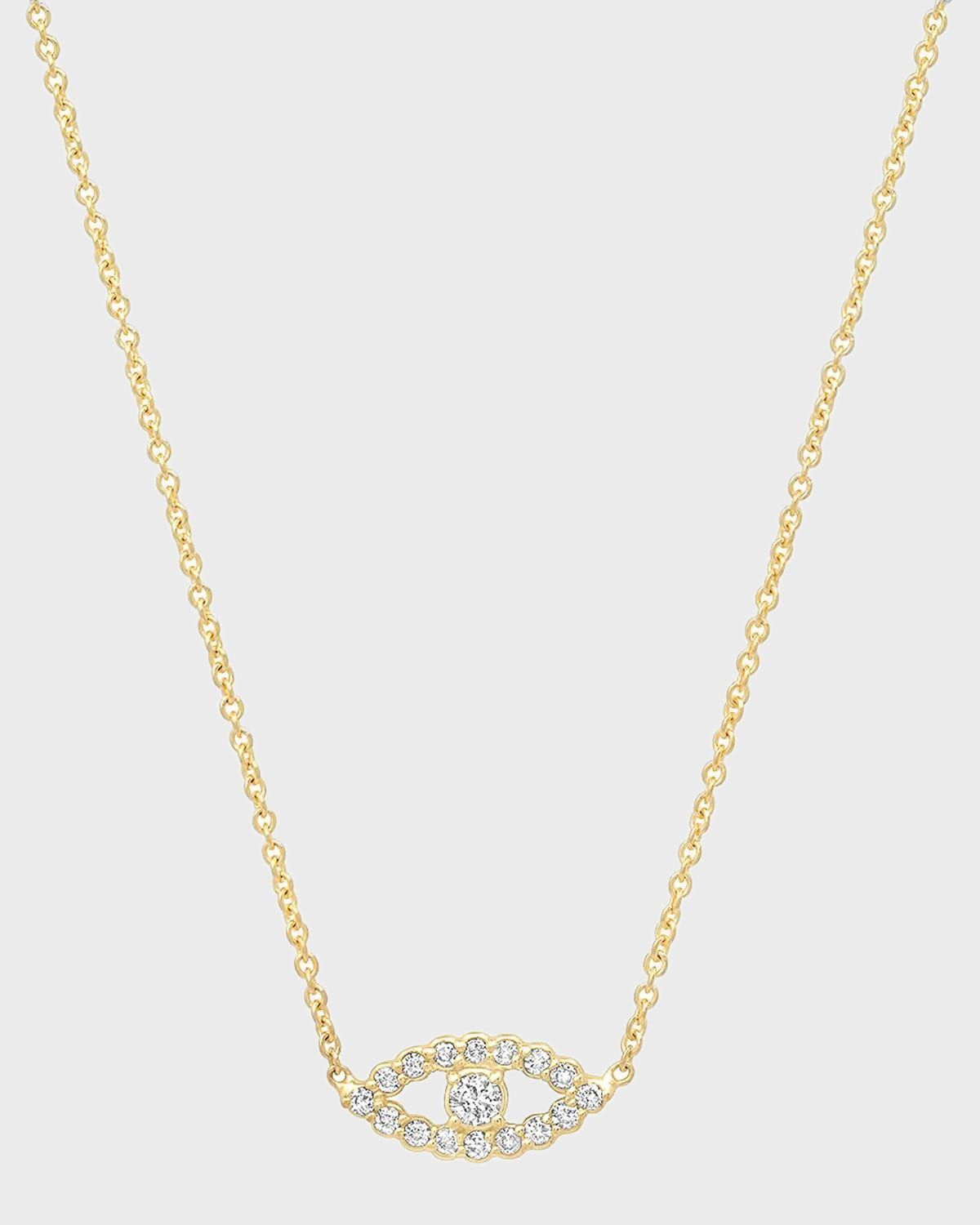 Diamond Open Evil Eye Necklace