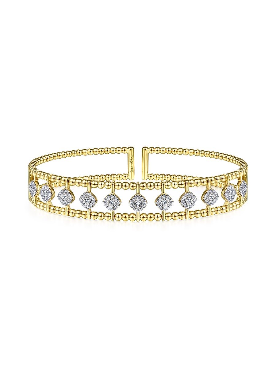 Women's Bujukan 14K Yellow Gold & 0.73 TCW Diamond Cuff - Yellow Gold - Size 5.75