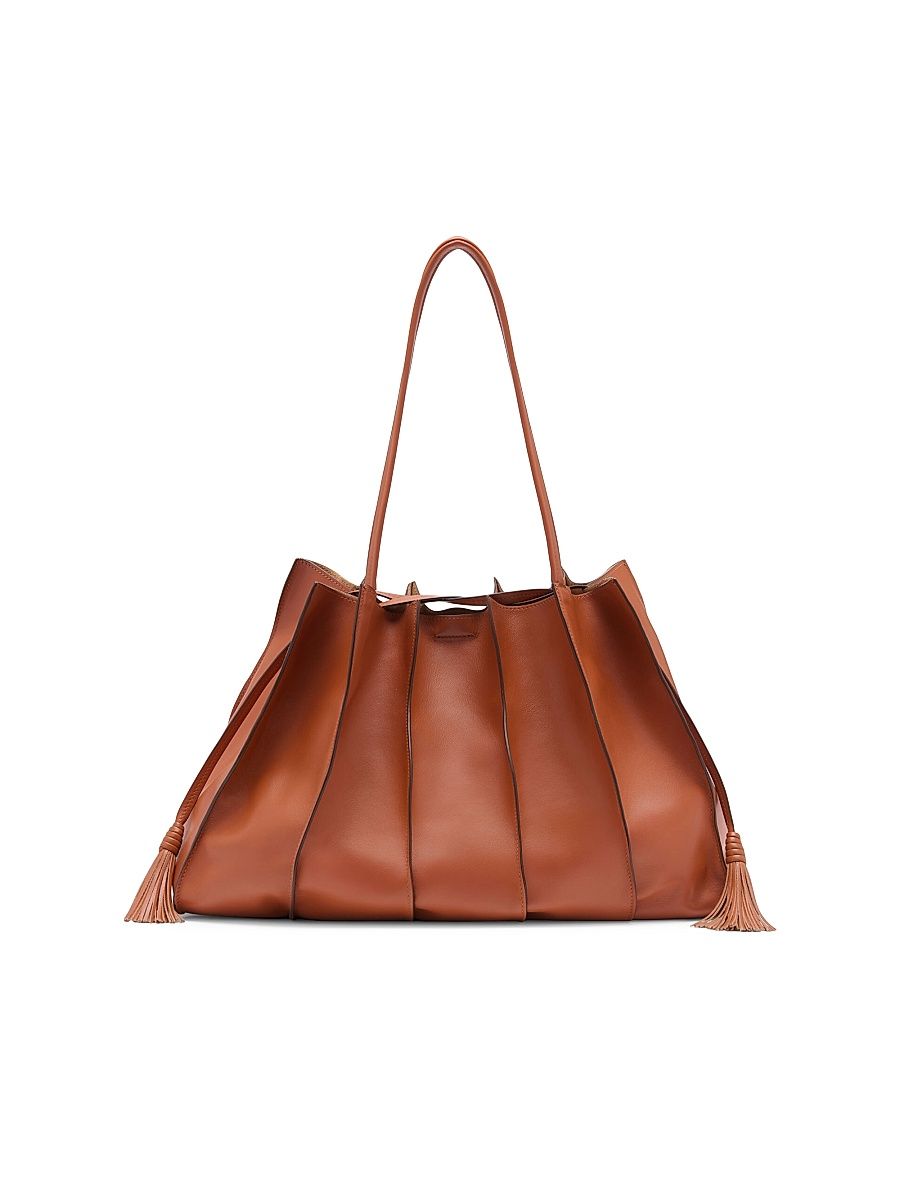 Women's Adria Leather Tote Bag - Wenge