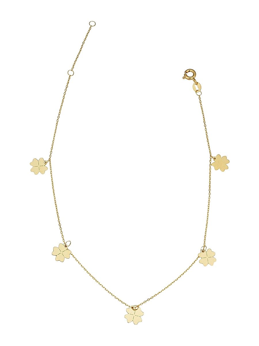 Women's 14K Yellow Solid Gold Lucky You Anklet - Yellow Gold