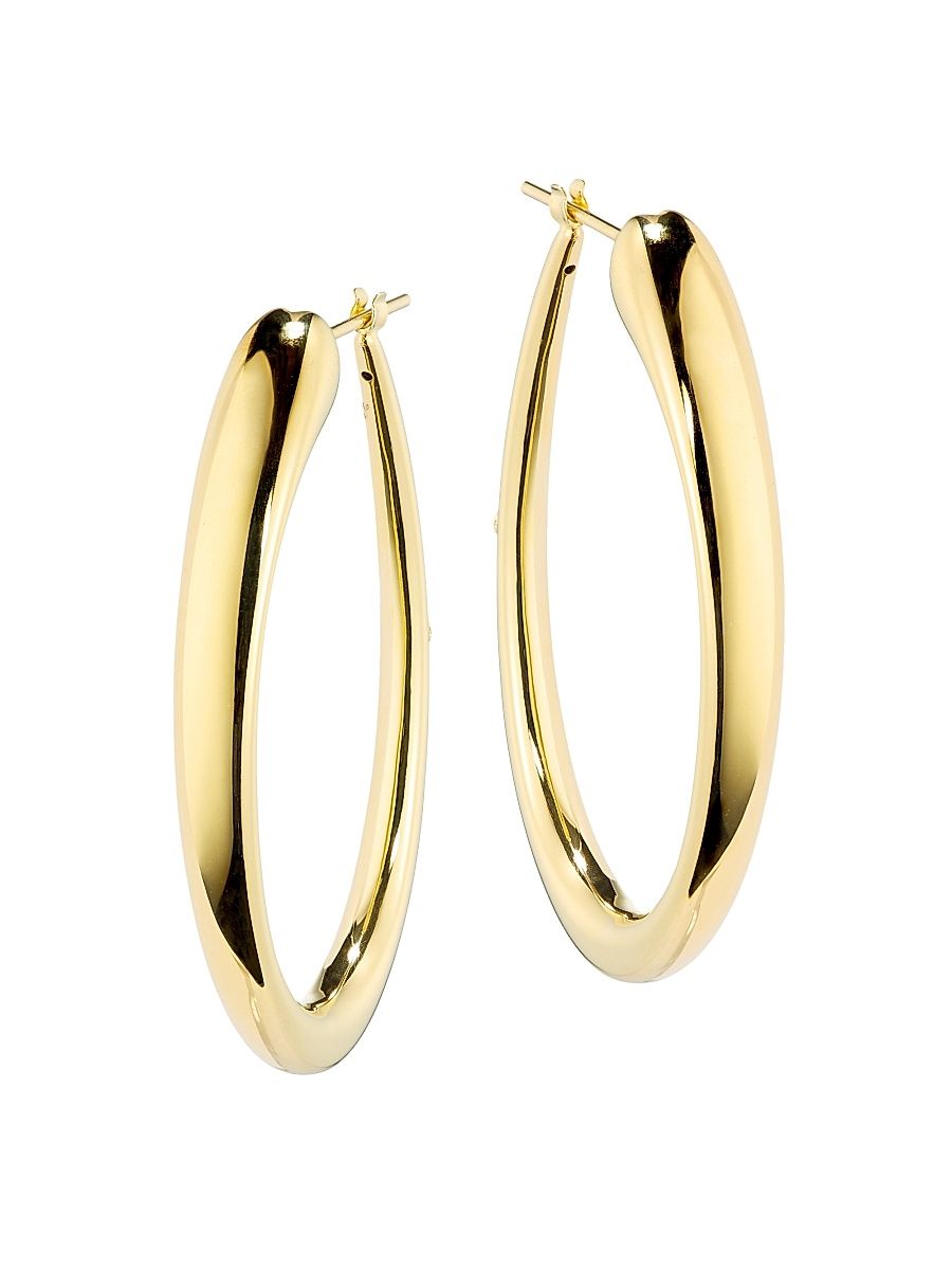 Women's 18K Yellow Gold Hoop Earrings - Gold