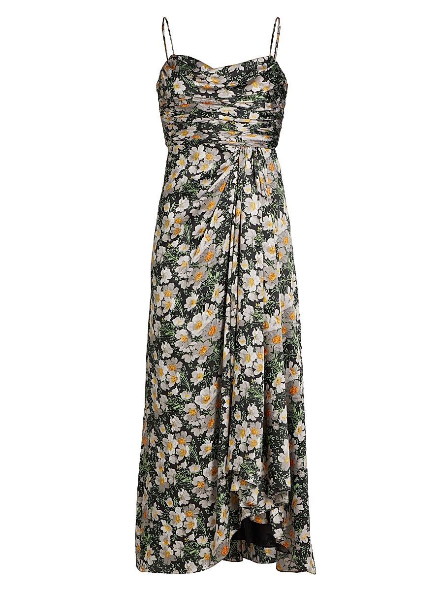 Women's Kasia Cosmo Flowers Maxi Dress - Black London Fog - Size 14