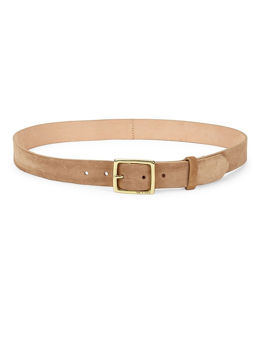 Women's Suede Boyfriend Belt - Camel - Size Large