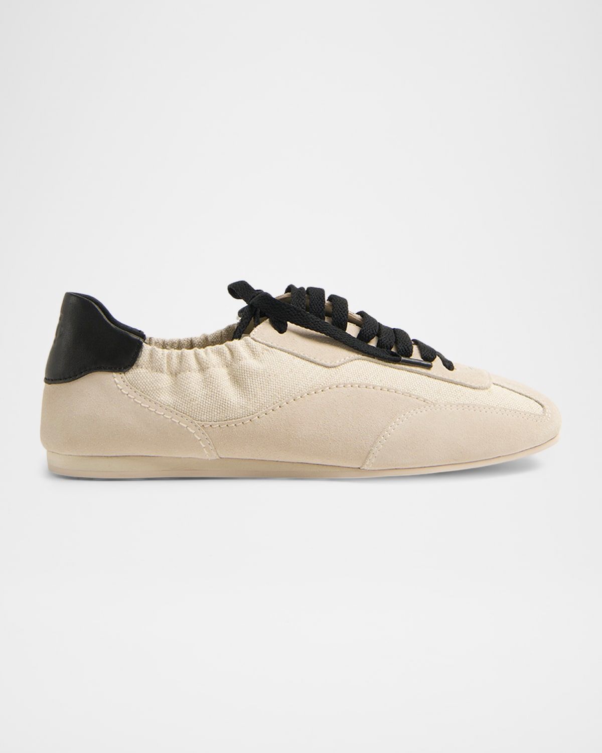 Georgie Elasticized Canvas and Mixed Leather Low-Top Sneakers
