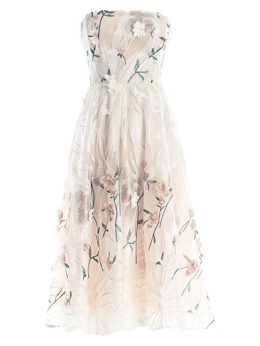 Women's Kailyn Embroidered Fit & Flare Gown - Blush Multi - Size XL