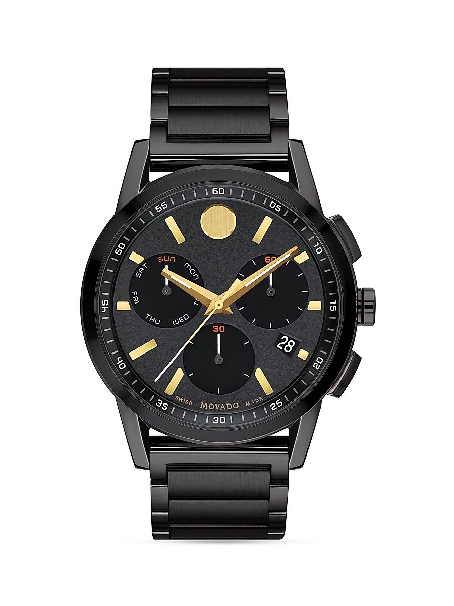 Men's Museum Sport Goldtone Watch - Black