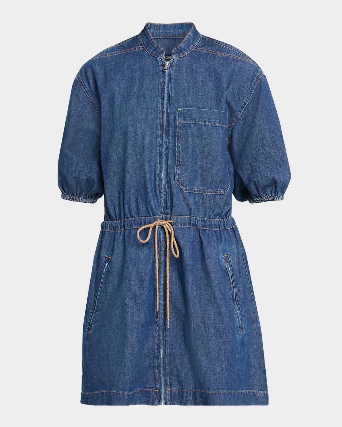 Akerman Short-Sleeve Denim Mini Dress