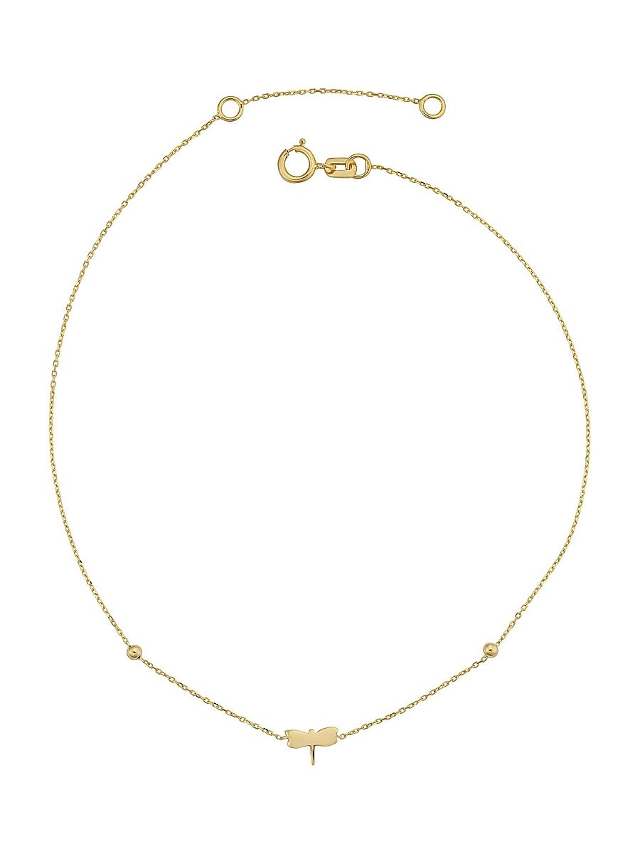 Women's 14K Yellow Solid Gold Flora Anklet - Yellow Gold