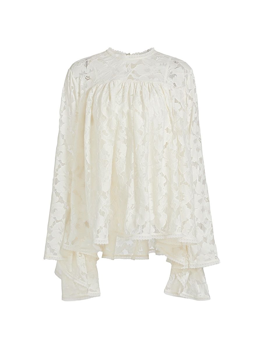 Women's Illuminate Lace Gathered Top - Cream - Size 6