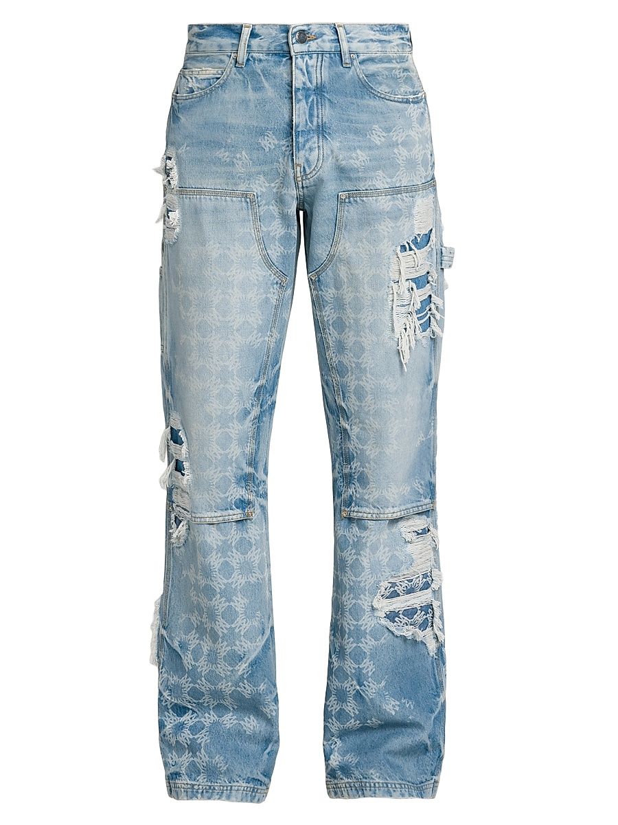 Men's Bleach Bandana Carpenter Jeans - Faded Indigo - Size 28