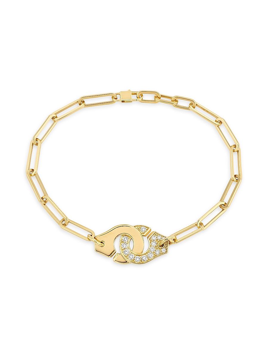 Women's Menottes Dinh Van R12 18K Yellow Gold & Diamond Pendant Necklace - Gold