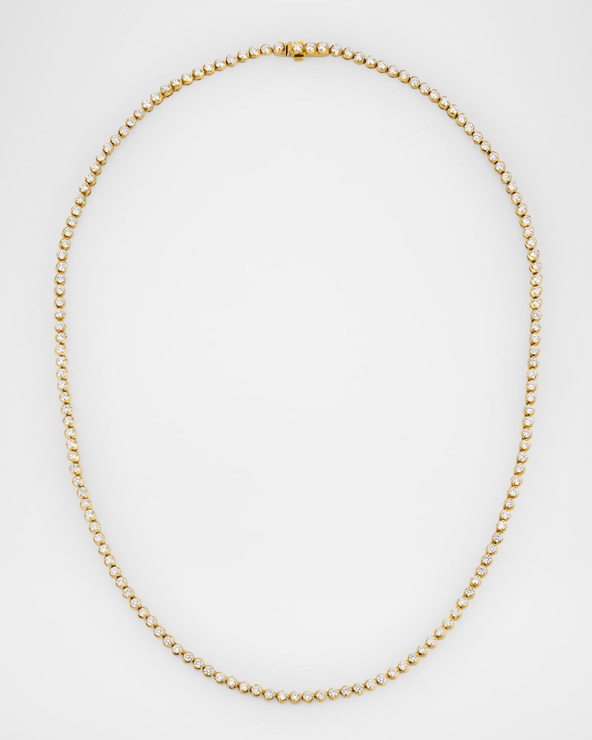 18K Yellow Gold Diamond Tennis Necklace