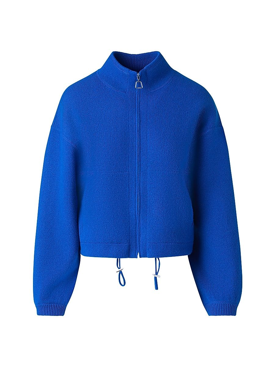Women's Cashmere Piqué Jacket - Royal Blue - Size 4