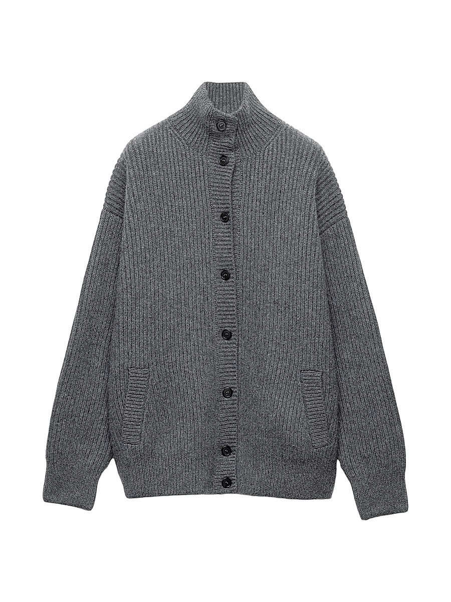 Women's Cashmere Cardigan - Grey - Size 0