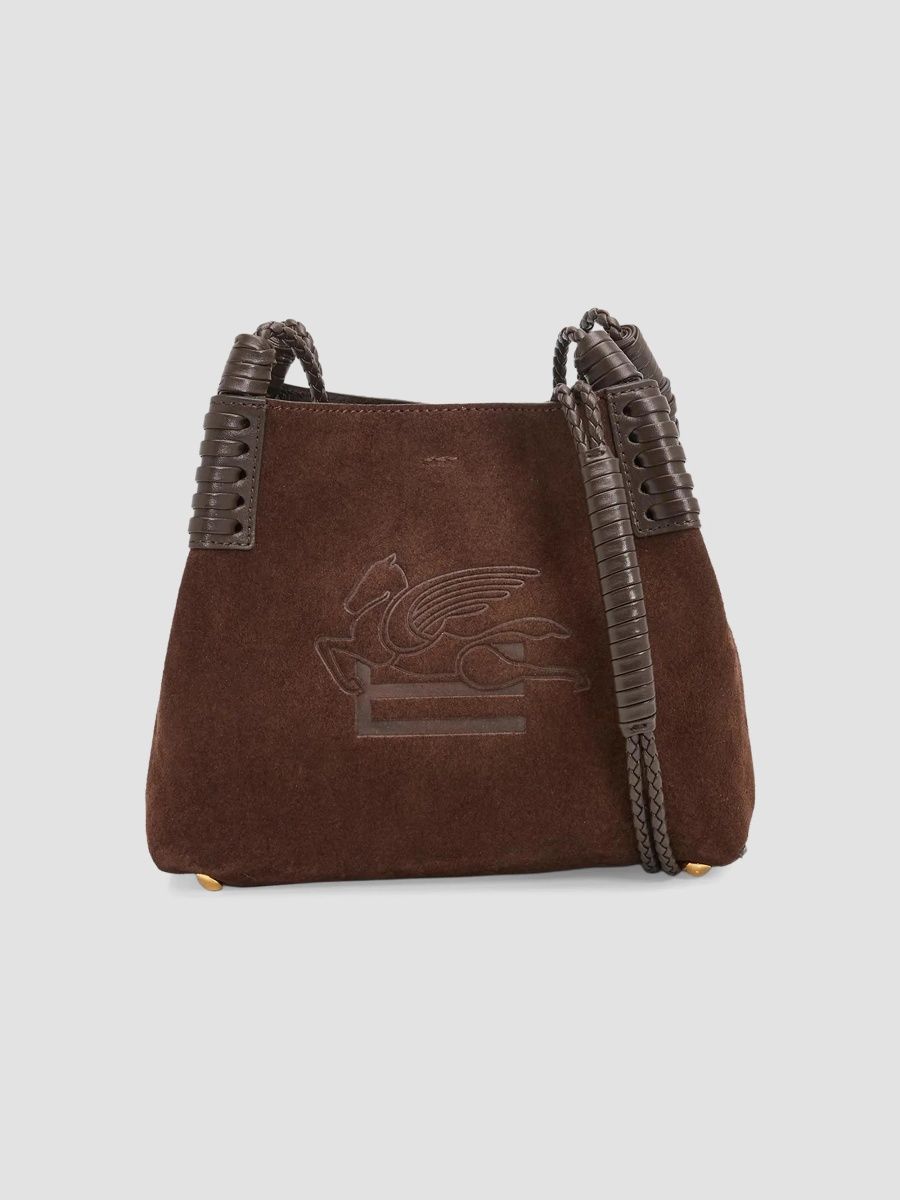 Etro Women's Libra Extra-Small Suede Shoulder Bag - Dark Brown