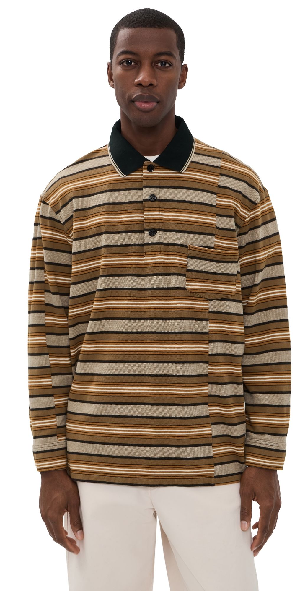 Isabel Marant Sorel Stripe Polo Beige/Khaki L