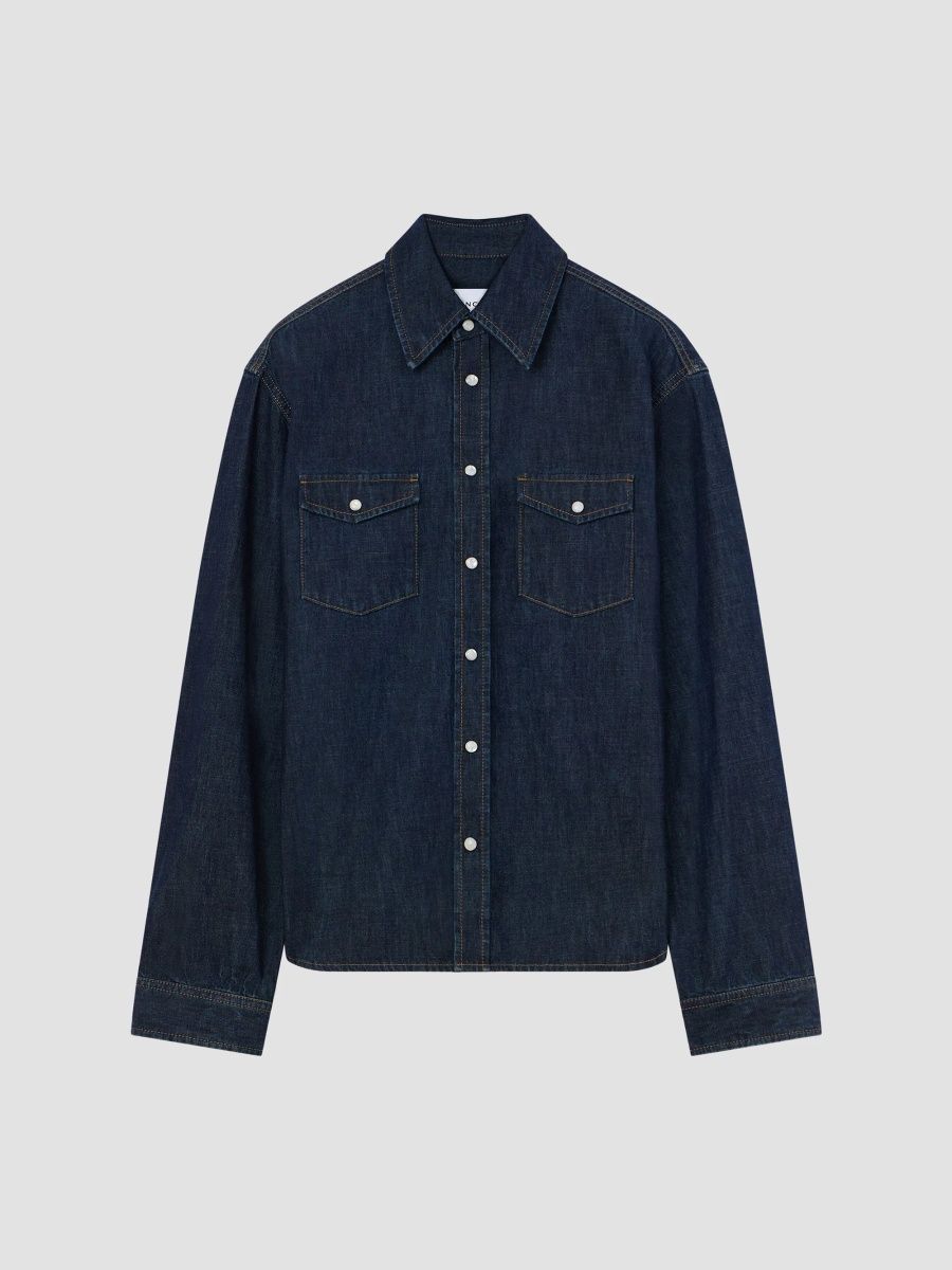 Givenchy Men's Western Shirt in Denim - Grey Blue - Size XXL