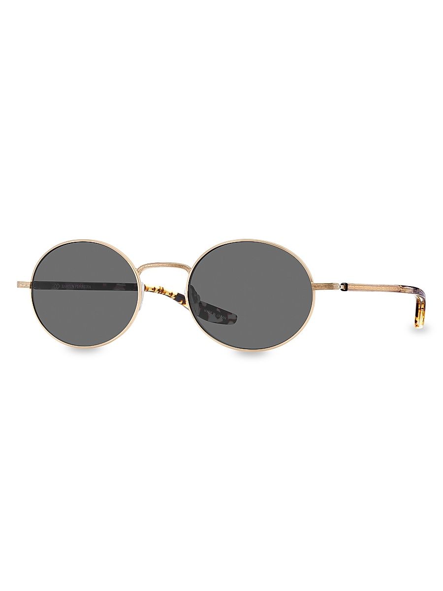 Women's Anamcara 52MM Round Acetate Sunglasses - Gold Black Smoke