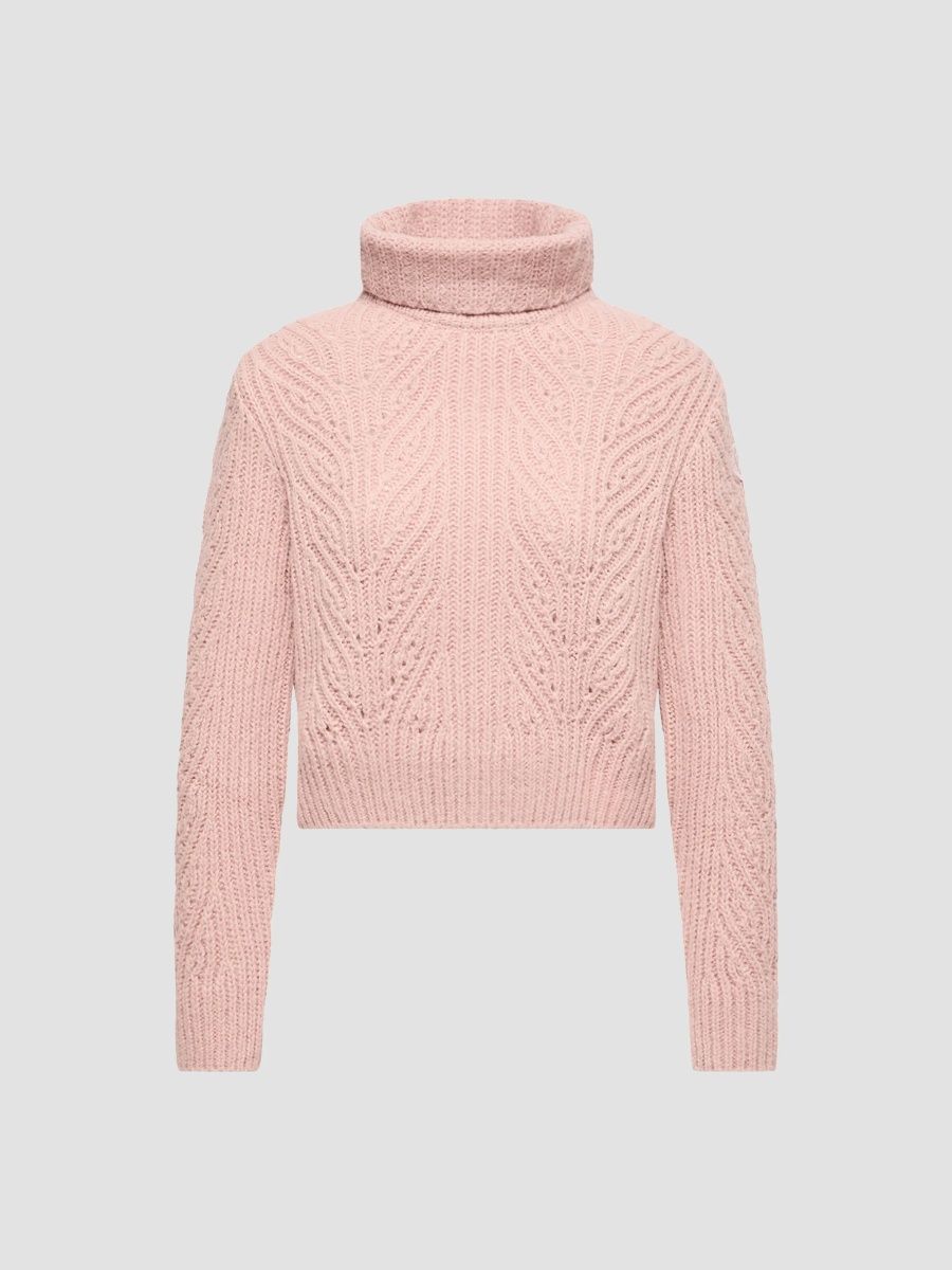 Moncler Women's Sweater in Alpaca Blend - Pink - Size Small