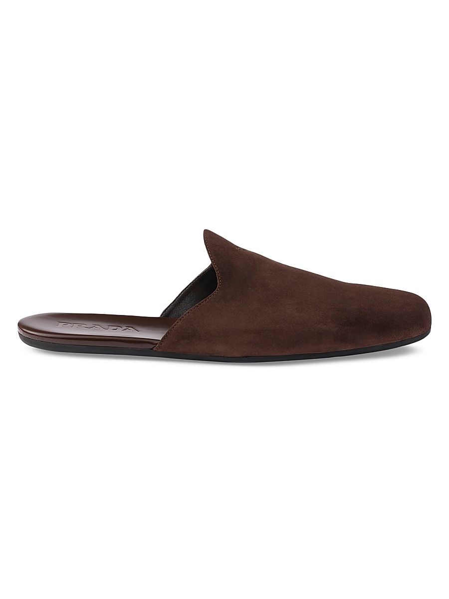 Men's Suede Slippers - Brown - Size 11.5