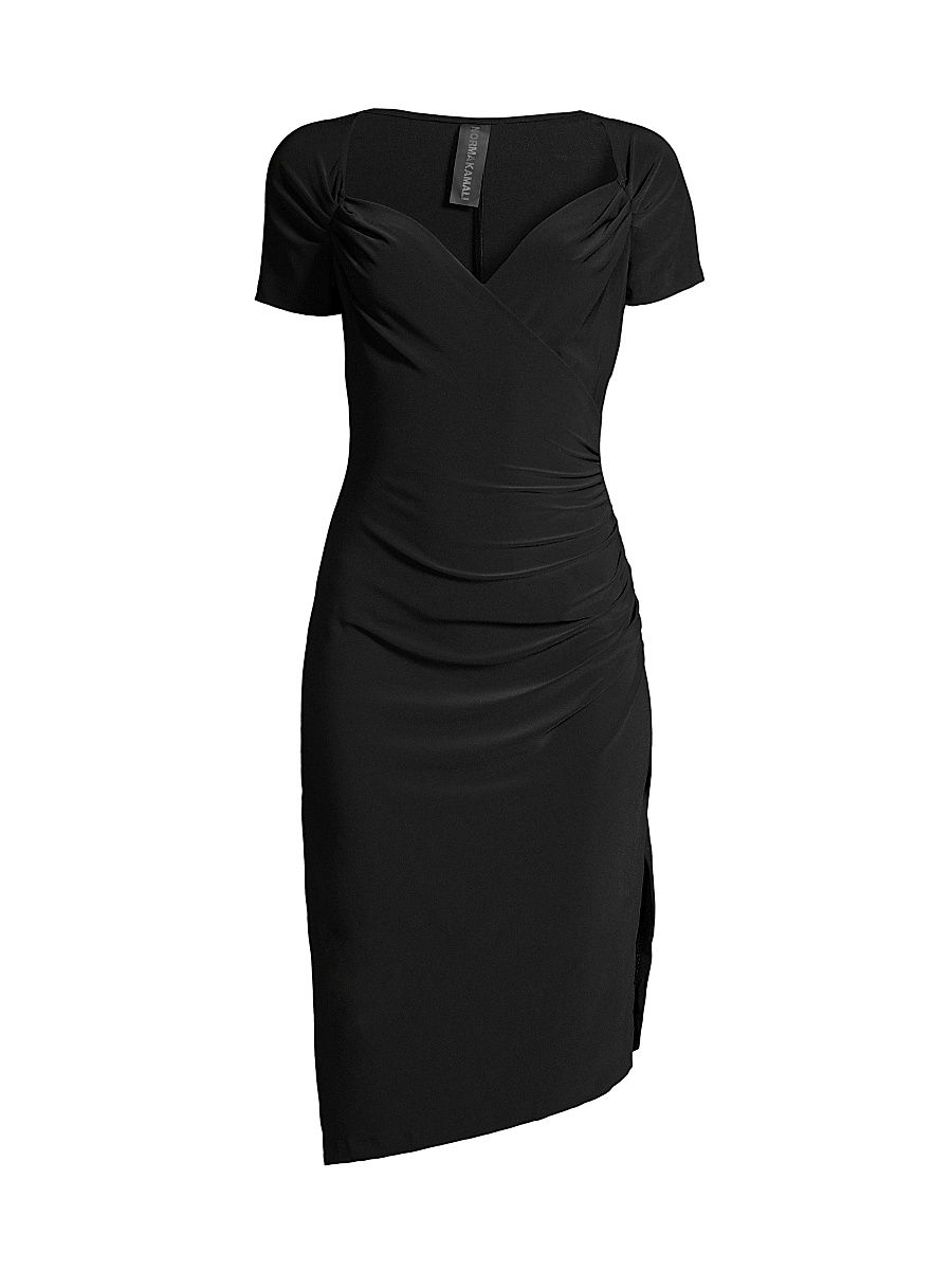 Women's Sweetheart Ruched Dress - Black - Size Small