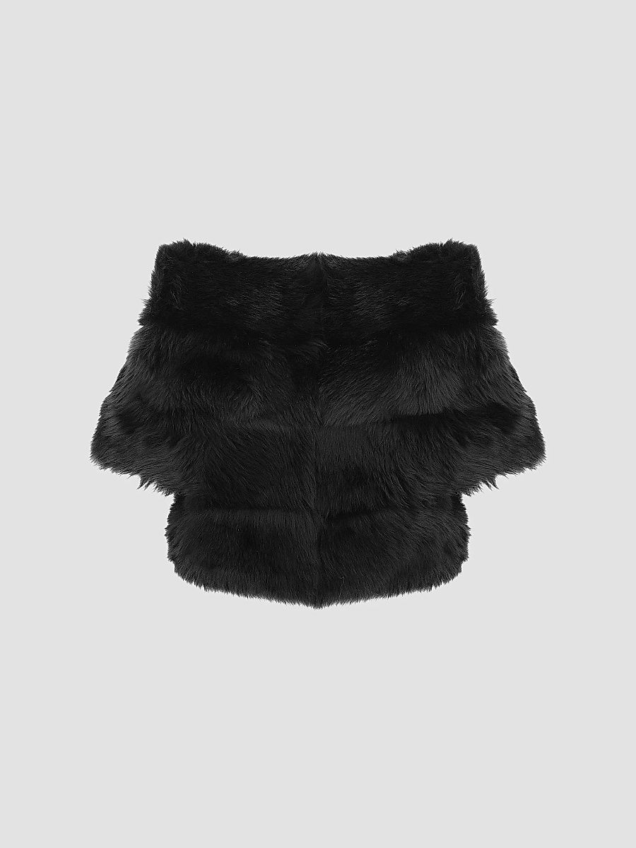 Gorski Women's Merinillo Shearling Lamb Capelet - Black - Size XL