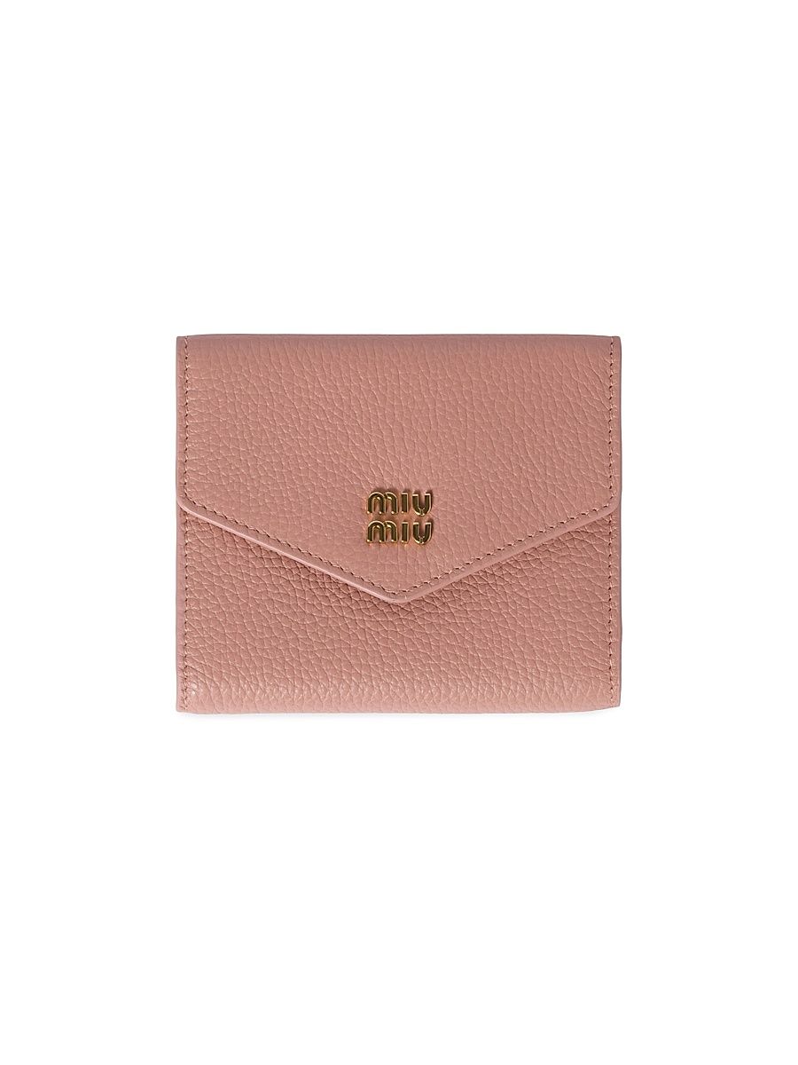 Women's Small Leather Wallet - Dark Beige