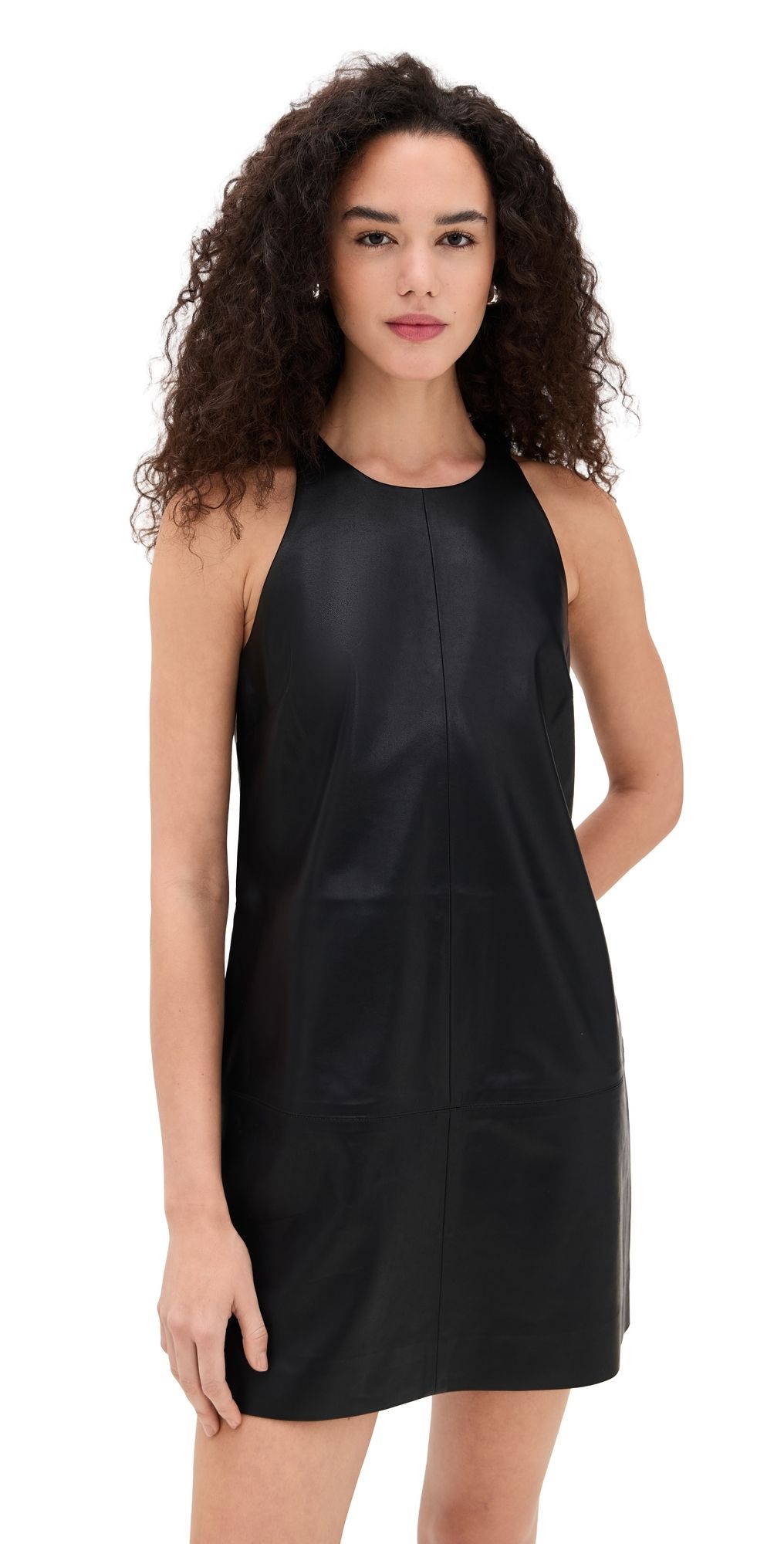 LE BOP Molly Faux Leather Dress Chocolate XXS