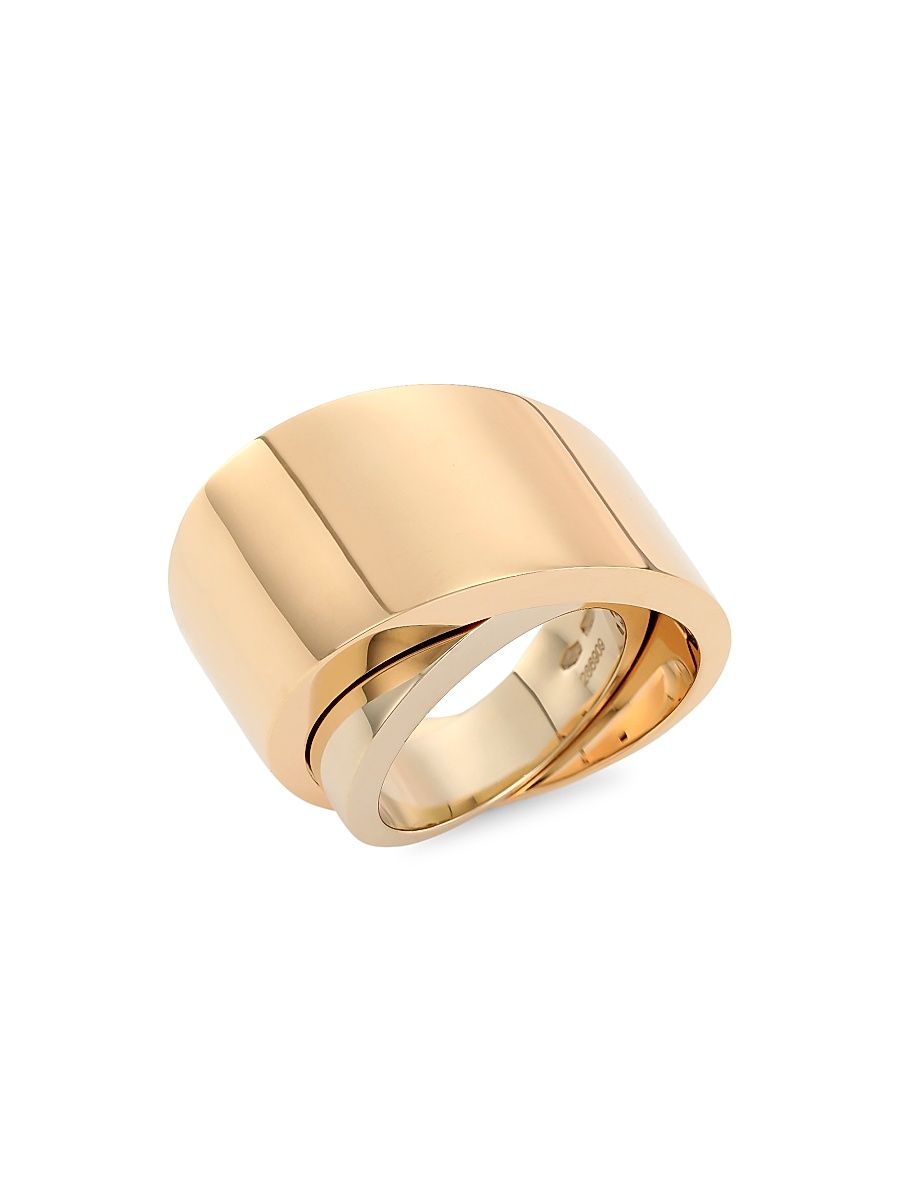Women's Tourbillon Two-Tone 18K Gold Ring - Rose Gold White Gold - Size 6.25