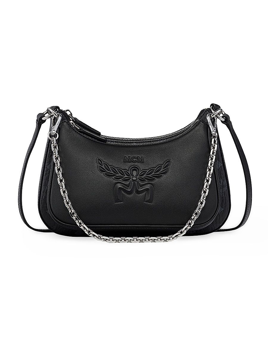 Women's Small Aren Visetos Crossbody Bag - Black