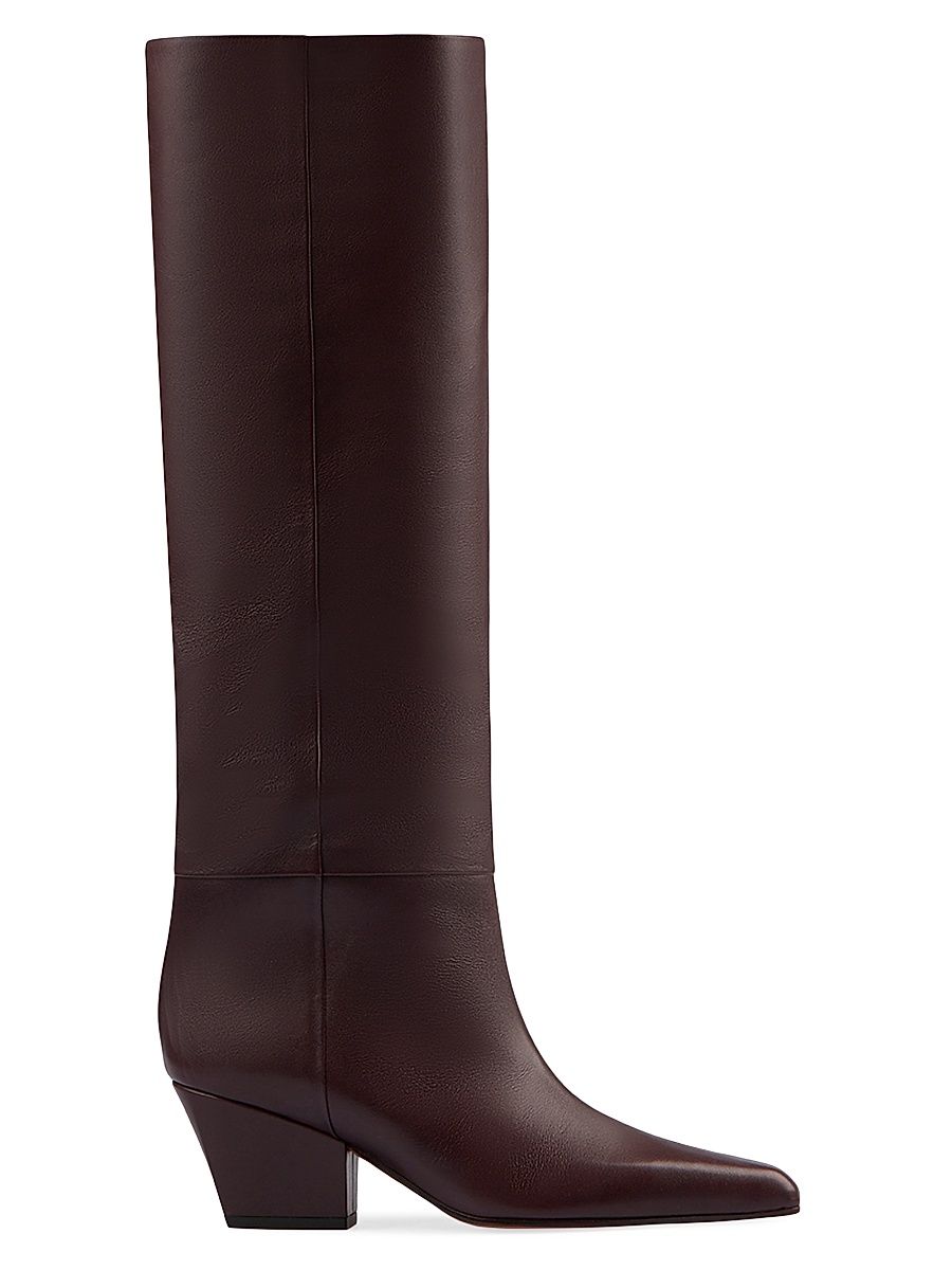 Women's Jane Leather Knee-High Boots - Mocha - Size 10.5