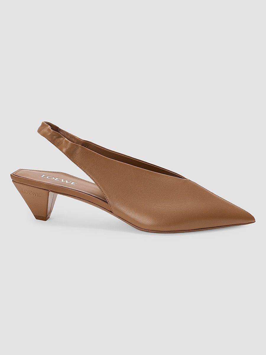 Women's Origami Cubic 45MM Leather Slingback Pumps - Mocha - Size 11