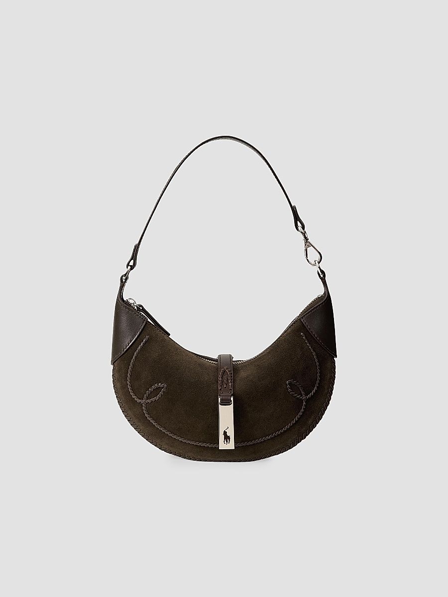 Polo Ralph Lauren Women's Polo ID Western Suede Shoulder Bag - Chocolate Tobacco