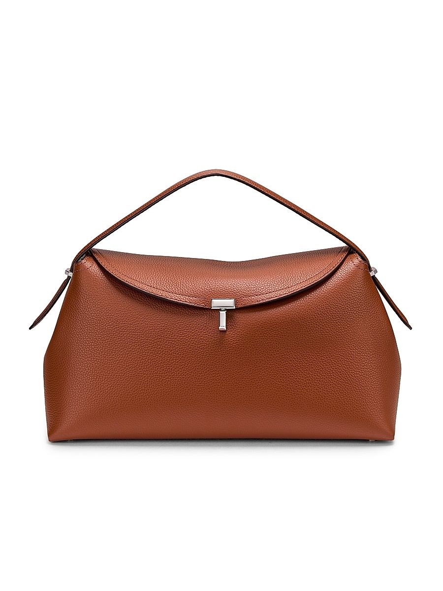 Women's T-Lock Grained-Leather Top Handle Bag - Sienna