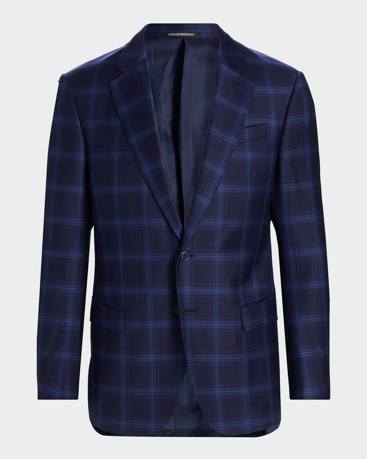 Men & apos;s Wool Plaid Single-Breasted Sport Coat