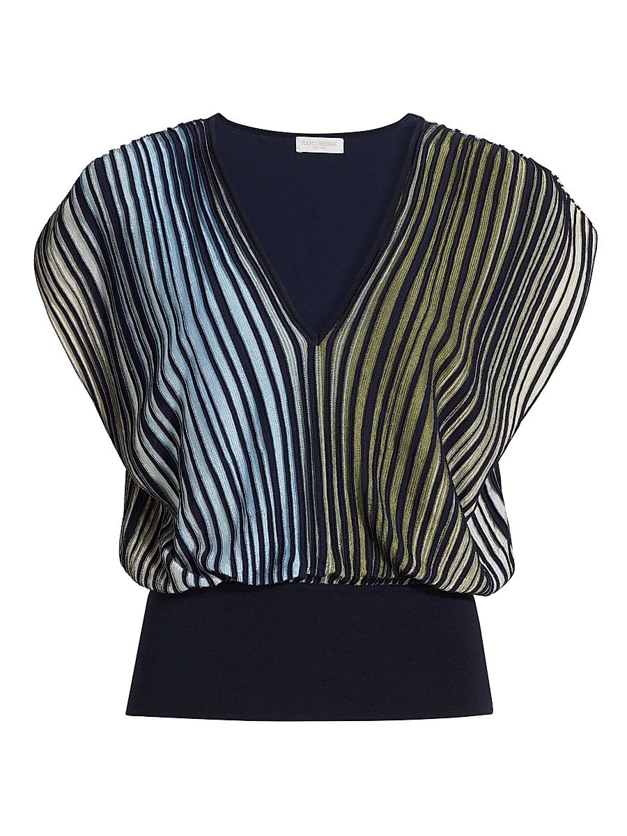 Women's Vanessa Ombre Striped Top - Ombre Stripe - Size XL