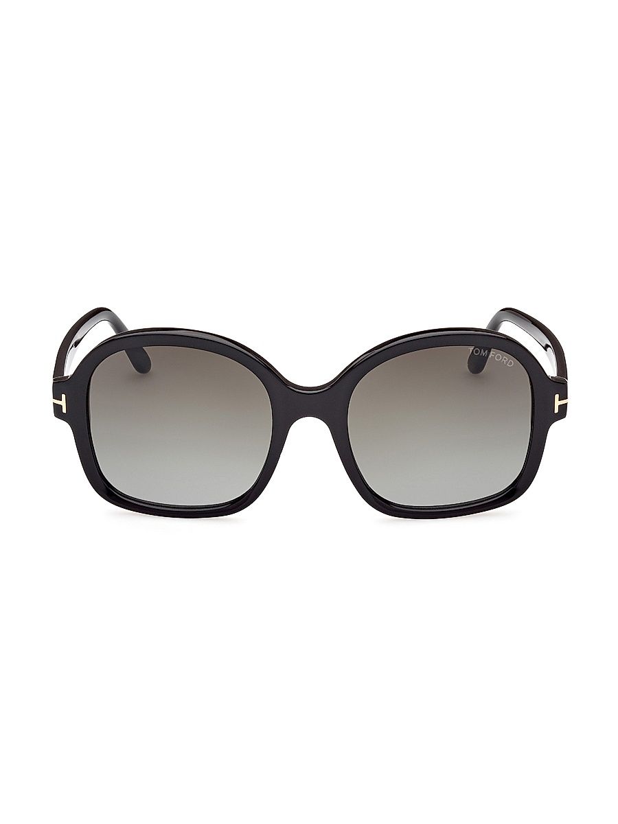 Women's Hanley 57MM Butterfly Sunglasses - Shiny Black