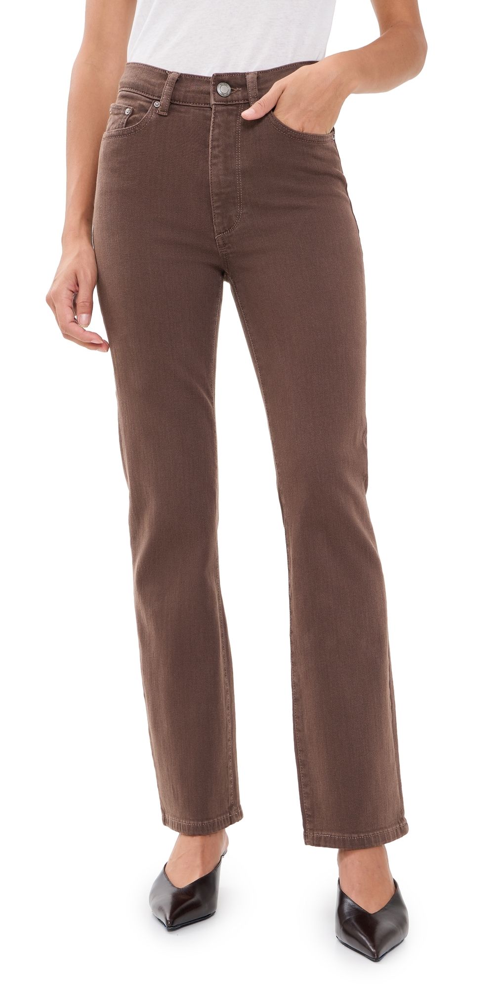 DL1961 Halle Straight Instasculpt Jeans Brownstone 27