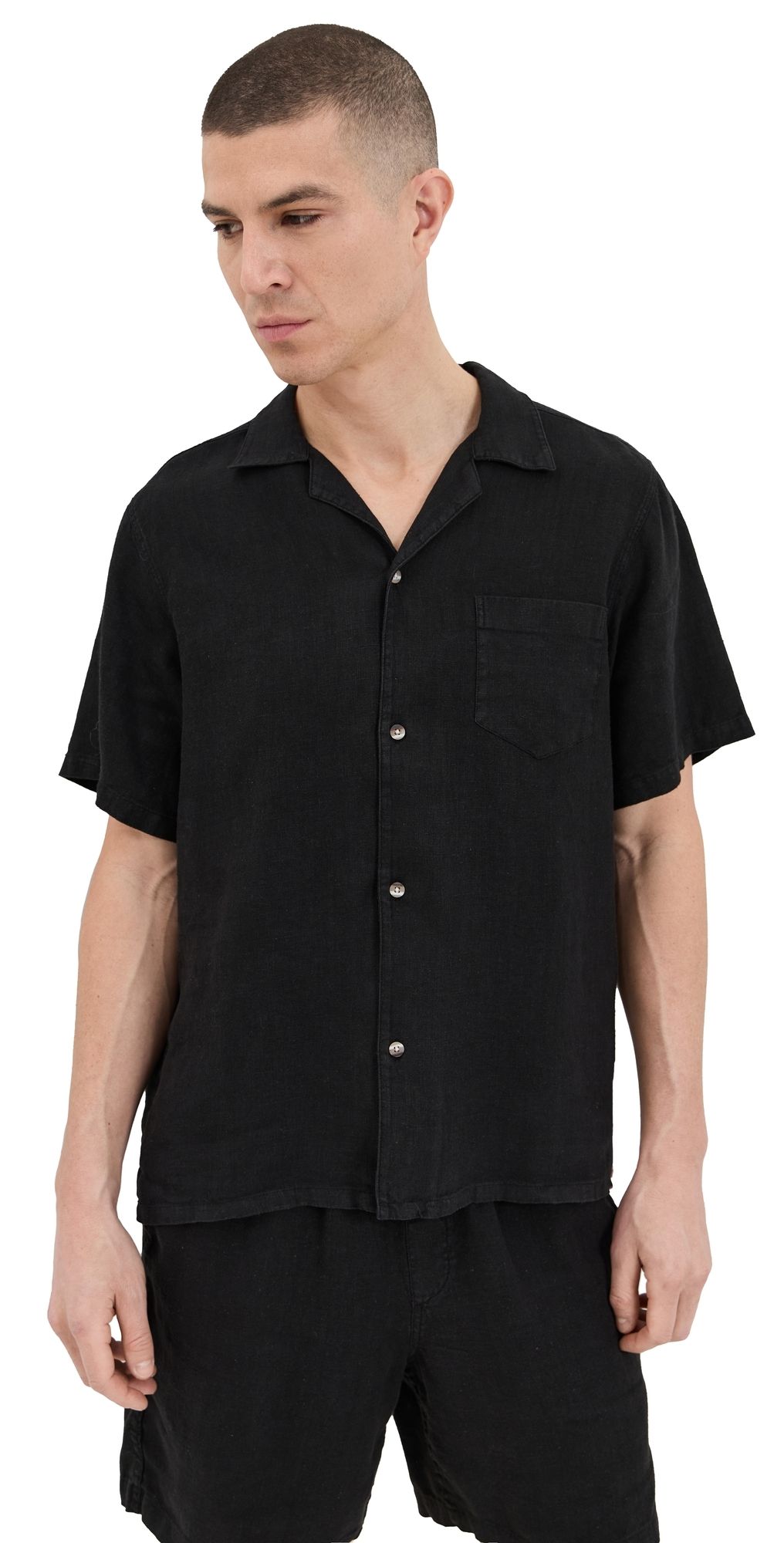 Bather Black Linen Shirt Black S