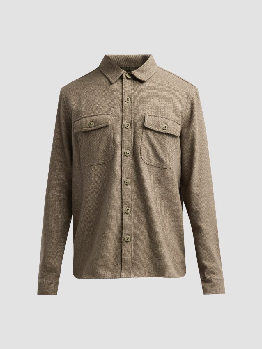 Paige Men's Seymore Brushed Cotton Twill Shirt Jacket - Cedar Moss Combo - Size XL