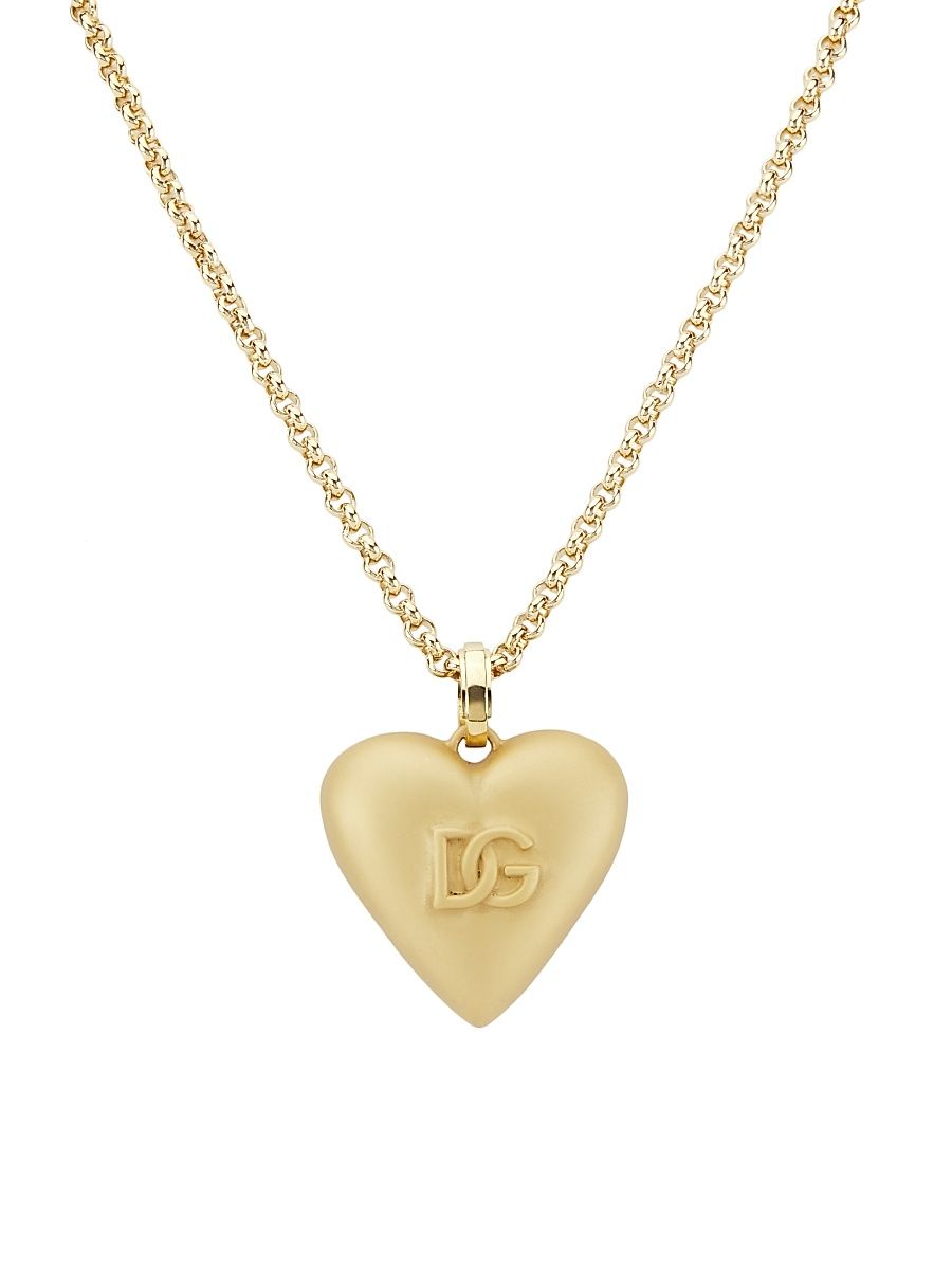 Women's Goldtone Monogram Heart Pendant Necklace - Gold