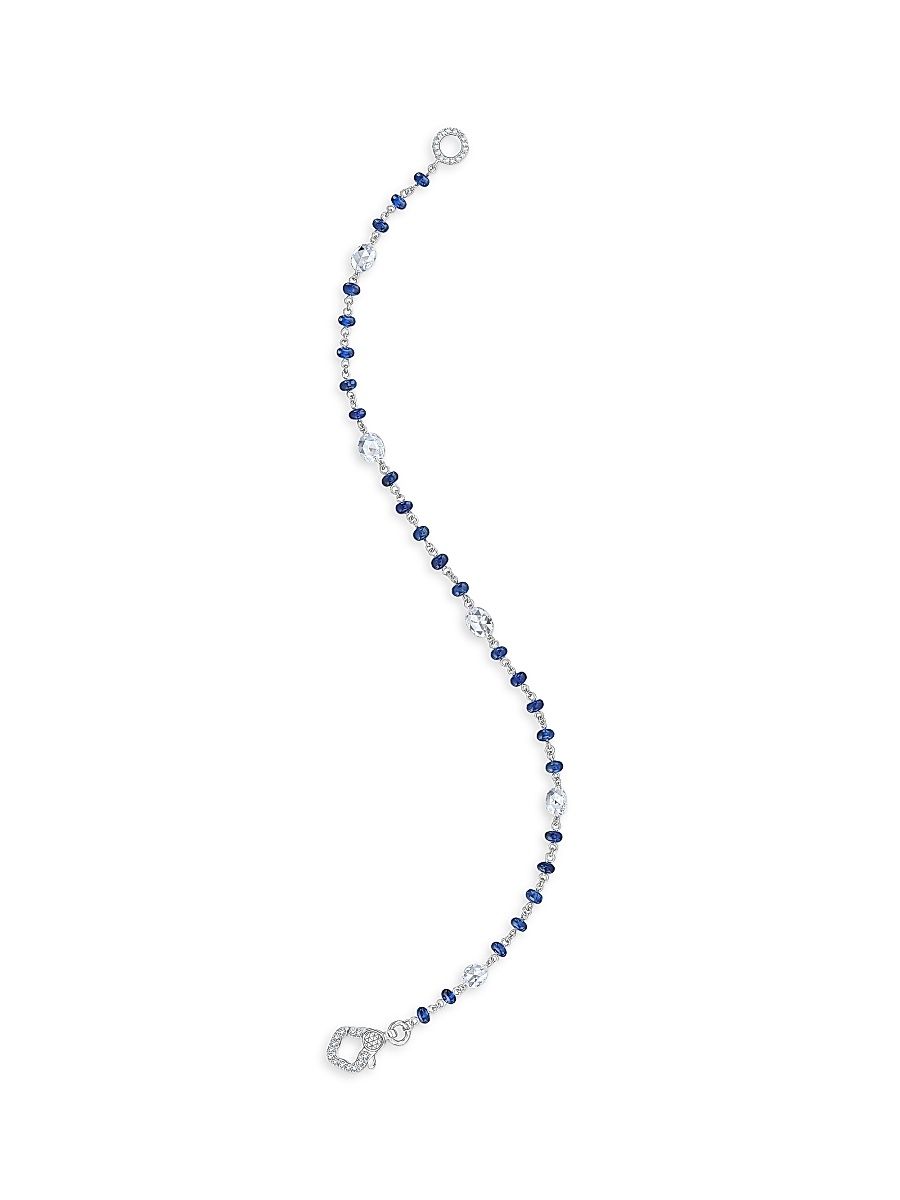 Women's Ethereal 18K White Gold, Blue Sapphire & 0.76 TCW Diamond Bracelet - White Gold