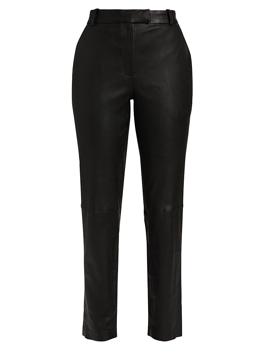 Women's Sophia Leather CropPants - Black - Size XL
